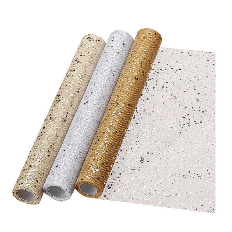 Ρολό Τούλι Με Γκλίτερ Λευκό (30εκ.x5μ.) 0210.20461