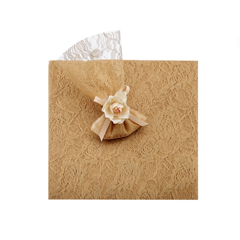 Μαντήλι Από Δαντέλα Τετράγωνο  Μπεζ  30x30εκ. (100τμχ.) 0210.20132