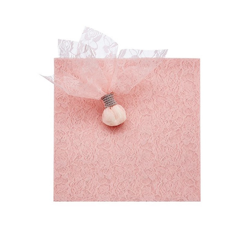 Μαντήλι Από Δαντέλα Τετράγωνο Ροδί  38x40εκ. (100τμχ.) 0210.20135