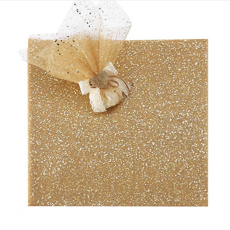 Μαντήλι Από Τούλι Τετράγωνο  Χρυσό 38x40εκ. (50τμχ.) 0210.20426