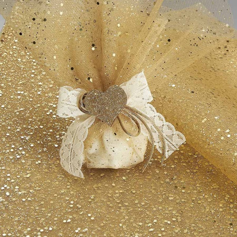 Μαντήλι Από Τούλι Τετράγωνο  Χρυσό 38x40εκ. (50τμχ.) 0210.20426