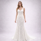 Ιβουάρ Νυφικό Γοργονέ Από Γαλλική Δαντέλα (Size 38-40)