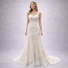 Ιβουάρ Νυφικό Γοργονέ Με Δαντέλα 3D & Διάφανη Πλάτη (Size 38-40)