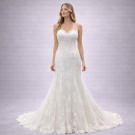 Λευκό Νυφικό Γοργονέ Με Δαντέλα & Ανοιχτή Πλάτη (Size 38-40)