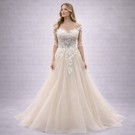 Ιβουάρ Νυφικό Princess Με Μανίκι 3/4 & Διάφανη Πλάτη (Size 38-40)