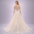 Ιβουάρ Νυφικό Princess Με Μανίκι 3/4 & Διάφανη Πλάτη (Size 38-40)