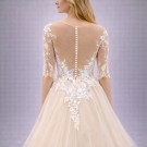 Ιβουάρ Νυφικό Princess Με Μανίκι 3/4 & Διάφανη Πλάτη (Size 38-40)