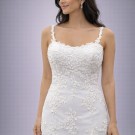 Ιβουάρ Νυφικό Γοργονέ Με Δαντέλα & Λεπτές Τιράντες (Size 38-40)