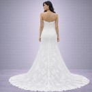Λευκό Στράπλες Νυφικό Γοργονέ Με Δαντέλα & Ουρά (Size 38-40)