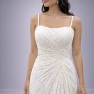 Ιβουάρ Νυφικό Σε Γραμμή Α Με Τιράντες & Δαντέλα (Size 38-40)