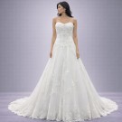 Λευκό Νυφικό Στράπλες Σε Α Γραμμή (Size 40-42)