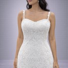 Λευκό Νυφικό Σε Γραμμή Α Με Τιράντες & Δαντέλα (Size 38-40)