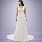 Ιβουάρ Νυφικό Σε Ίσια Γραμμή Με V Ντεκολτέ (Size 40-42)