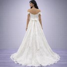 Ιβουάρ Νυφικό Σε Γραμμή Α Με Ανάγλυφη Δαντέλα (Size 40-42)