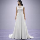 Λευκό Νυφικό Σε Α Γραμμή Με Δαντελένιο Μπούστο (Size 40-42)