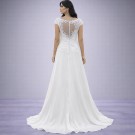 Λευκό Νυφικό Σε Α Γραμμή Με Δαντελένιο Μπούστο (Size 40-42)