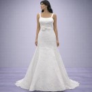 Λευκό Νυφικό Σε Γραμμή Α Με Φαρδιές Τιράντες (Size 42-44)