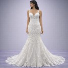 Ιβουάρ Νυφικό Γοργονέ Με Βαθύ V Ντεκολτέ & Διαφάνεια (Size 40-42)