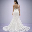 Ιβουάρ Νυφικό Γοργονέ Με Βαθύ V Ντεκολτέ & Διαφάνεια (Size 40-42)