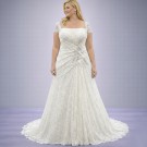 Ιβουάρ Νυφικό Σε Ίσια Γραμμή Με Ανάγλυφη Δαντέλα (Size 46-48)