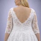 Λευκό Νυφικό Σε Άλφα Γραμμή Με Illusion Λαιμόκοψη (Size 52-54)