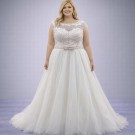 Ιβουάρ Νυφικό Σε Άλφα Γραμμή Με Illusion Μπούστο (Size 52-54)