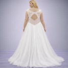 Ιβουάρ Νυφικό Σε Άλφα Γραμμή Με Illusion Μπούστο (Size 52-54)