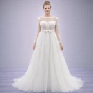 Ιβουάρ Νυφικό Με Μακριά Μανίκια & Ανοιχτή Πλάτη (Size 40-42)