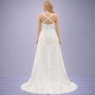 Ιβουάρ Νυφικό Με Δαντέλα Και Χιαστί Τιράντες Πίσω (Size 44-46)