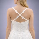 Ιβουάρ Νυφικό Με Δαντέλα Και Χιαστί Τιράντες Πίσω (Size 44-46)