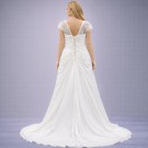 Ιβουάρ Νυφικό Με Δαντέλα Και Σούρες (Size 46-48)