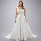 Λευκό Νυφικό Με Δαντέλα & Τιράντες (Size 40-42)