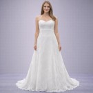 Λευκό Νυφικό Strapless Με Δαντέλα & Κορσέ Πλάτης (Size 38-40)