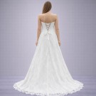 Λευκό Νυφικό Strapless Με Δαντέλα & Κορσέ Πλάτης (Size 38-40)