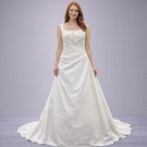 Ιβουάρ Νυφικό Με Τιράντες & Κέντημα (Size 50-52)