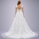 Λευκό Νυφικό Με Δαντέλα & Τιράντες (Size 42-44)