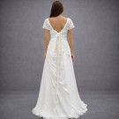 Ιβουάρ Νυφικό Mε Δαντέλα & Κοντό Μανίκι (Size 42-44)