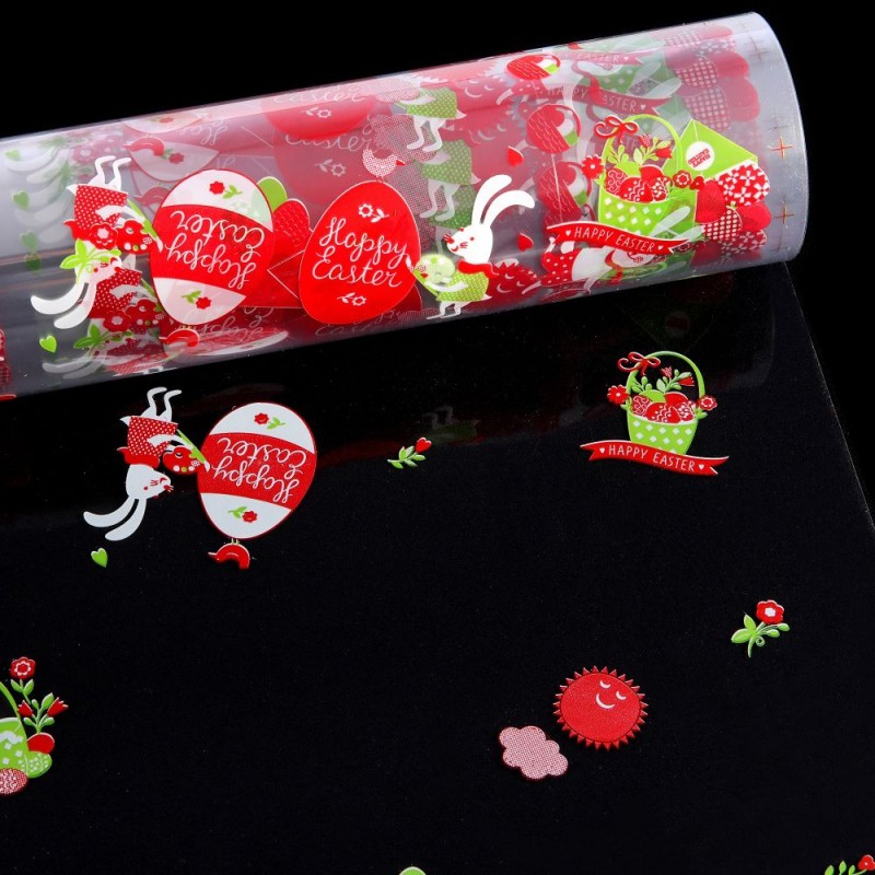 Σελοφάν Κόκκινο Με Λαγούς 80εκ. (50μ.) 30410