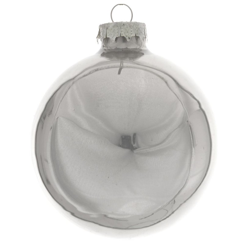 Ασημί Γυάλινη Μπάλα - Σετ 12τμχ.  (8εκ.) 73142