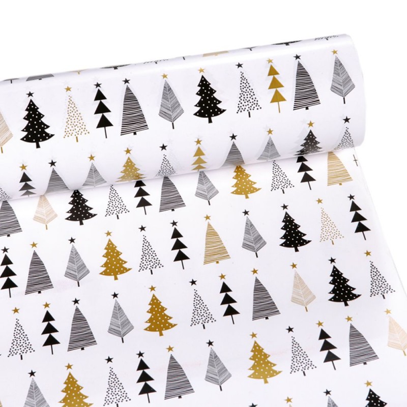 Χριστουγεννιάτικο Χαρτί Περιτυλίγματος Με Δέντρα (60εκ.x50μ.) 73655