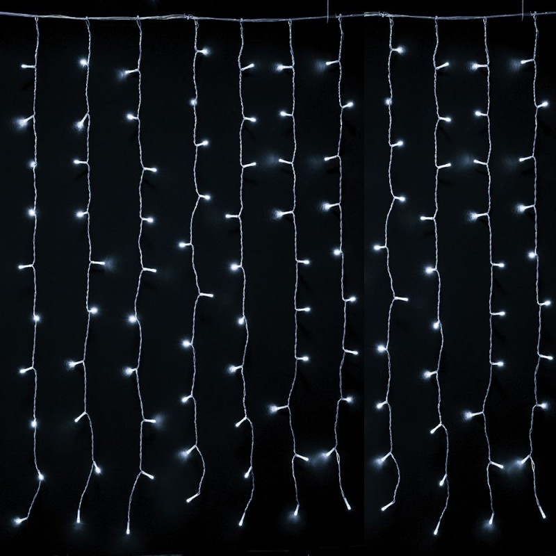 Χριστουγεννιάτικα Φωτάκια Σταλακτίτες (200led)  Διάφανο/Λευκό Πάγου 75031