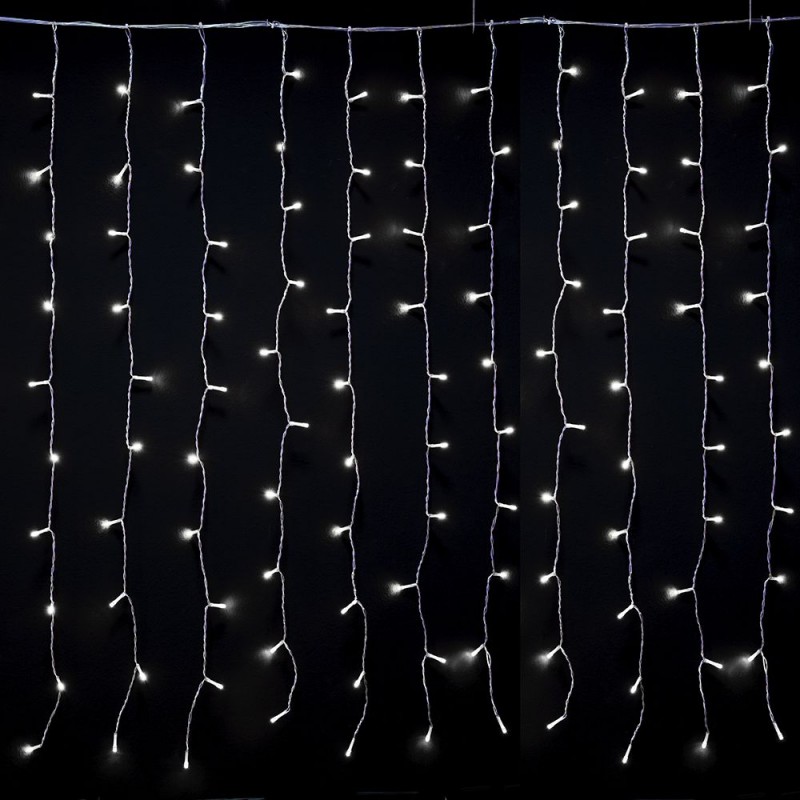 Χριστουγεννιάτικα Φωτάκια Σταλακτίτες (200led) Διάφανο/Λευκό 75032