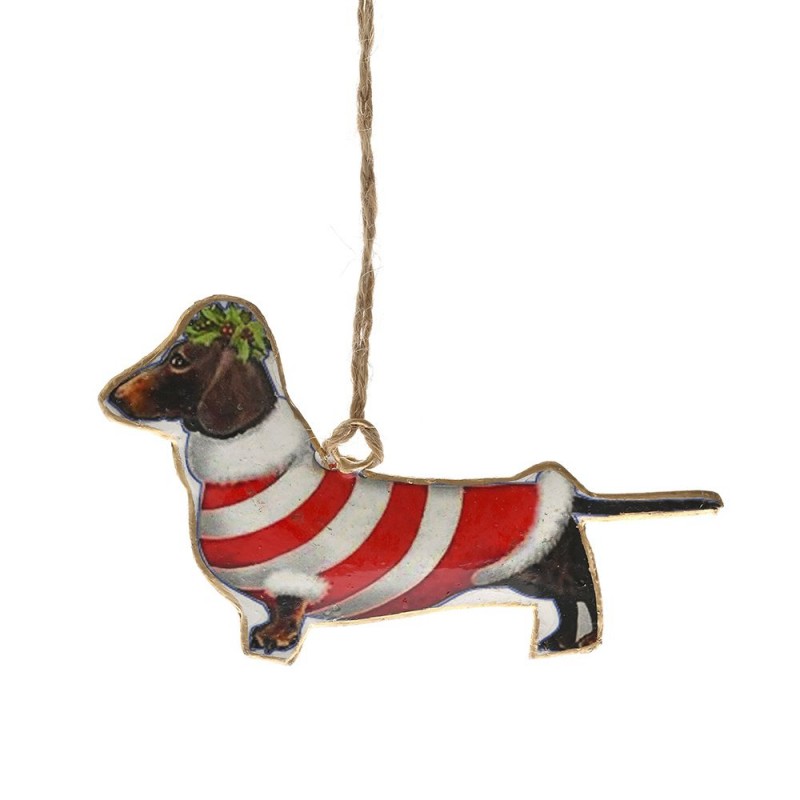 Κρεμαστό Στολίδι Μεταλλικό Σκυλάκι Σετ 6τμχ. (12x7εκ.) 79116