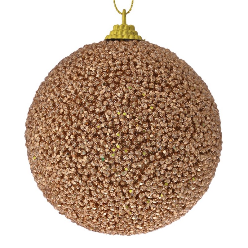 Ροζ Χρυσό Glitter Μπάλα - Σετ 12τμχ. (8εκ.) 79409