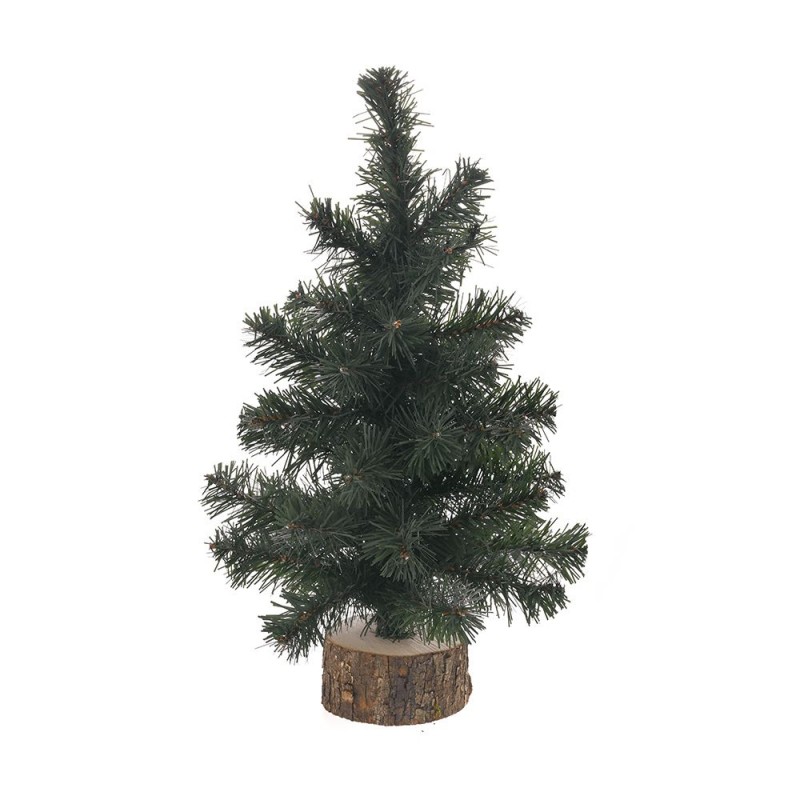 Χριστουγεννιάτικο Δεντράκι Πράσινο (45εκ.) Σε Ξύλινη Βάση 80118