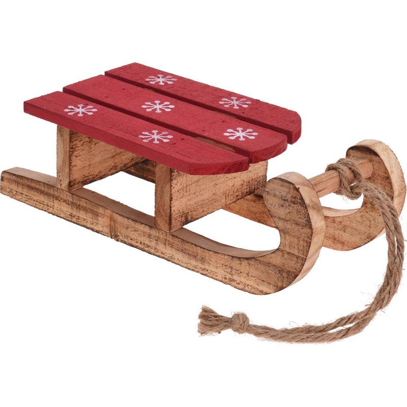 Ξύλινο Κόκκινο Έλκηθρο (30x14x10εκ.) 107412