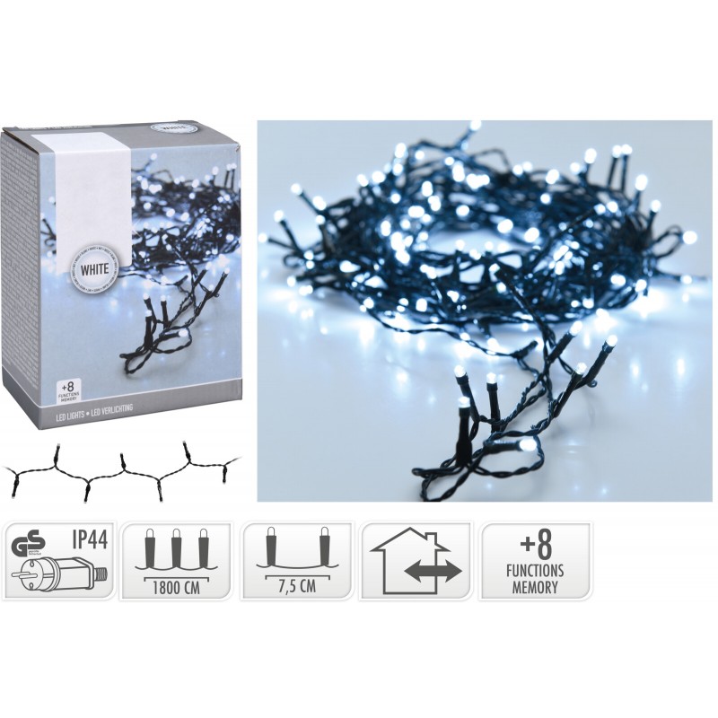 Χριστουγεννιάτικα Φωτάκια Ρεύματος Λευκό Πάγου/Μαύρο (240led) 257831