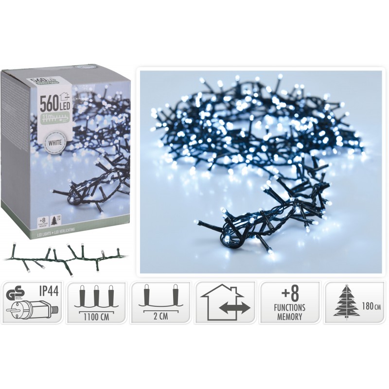 Χριστουγεννιάτικα Φωτάκια Ρεύματος Λευκό Πάγου/ Μαύρο (560led) 259940