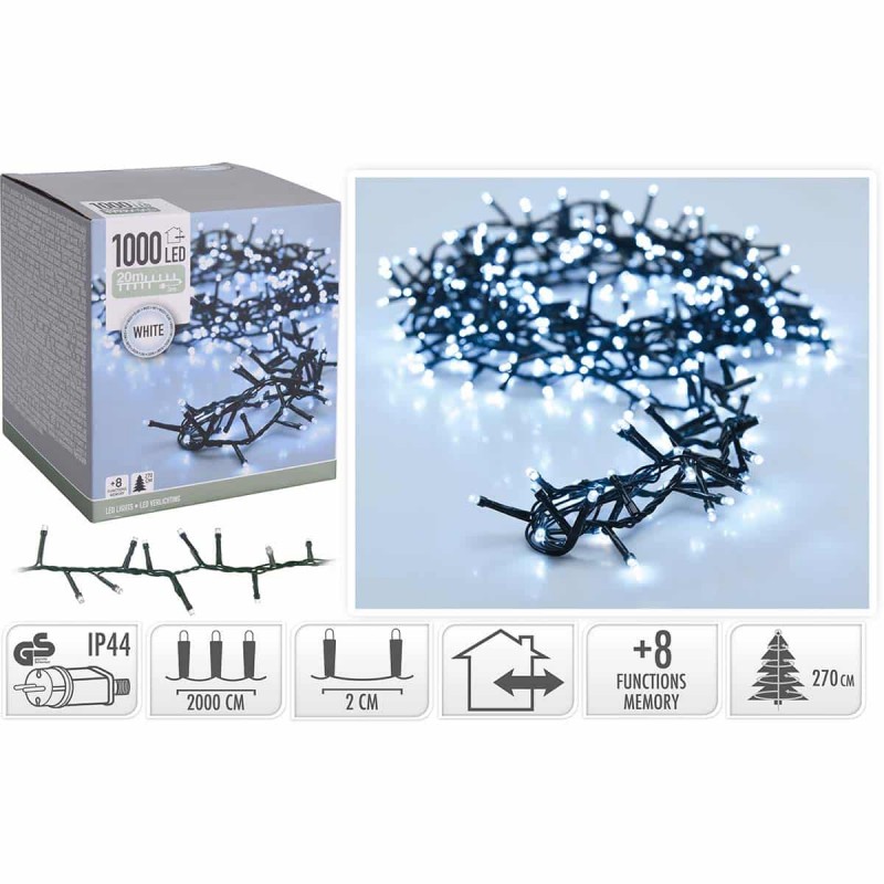 Χριστουγεννιάτικα Φωτάκια Ρεύματος Λευκό Πάγου/ Μαύρο (1000led) 260069
