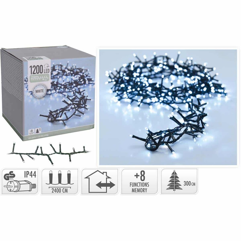 Χριστουγεννιάτικα Φωτάκια Ρεύματος Λευκό Πάγου/Μαύρο (1200led) 260076